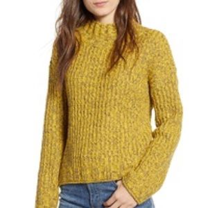 BP Cozy Stitch Mock Neck Mustard Oversize Sweater XS